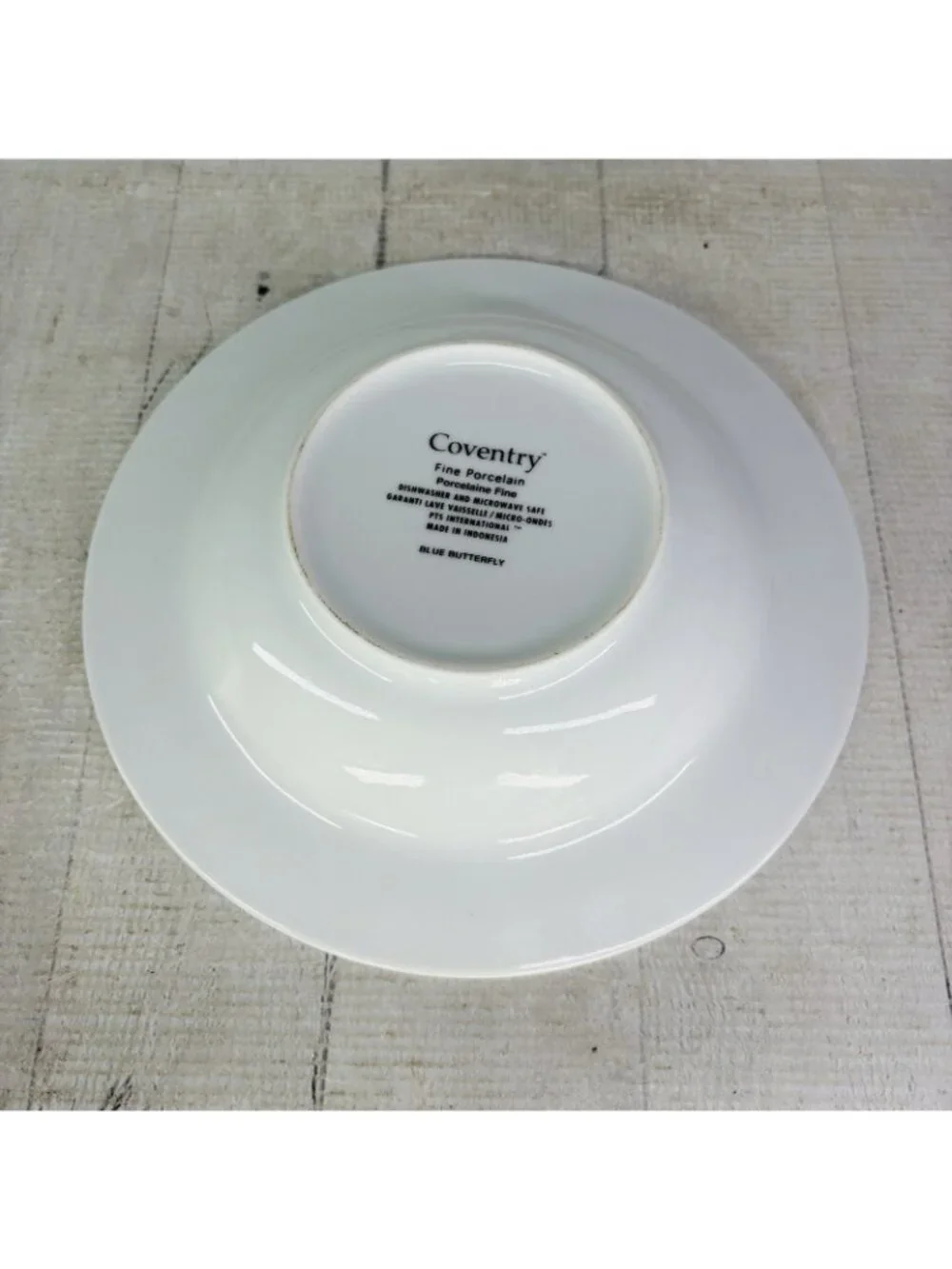 Coventry BLUE BUTTERFLY White Blue Porcelain Large Rim 9 1/4